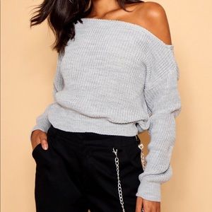 Over the Shoulder Cropped Sweater